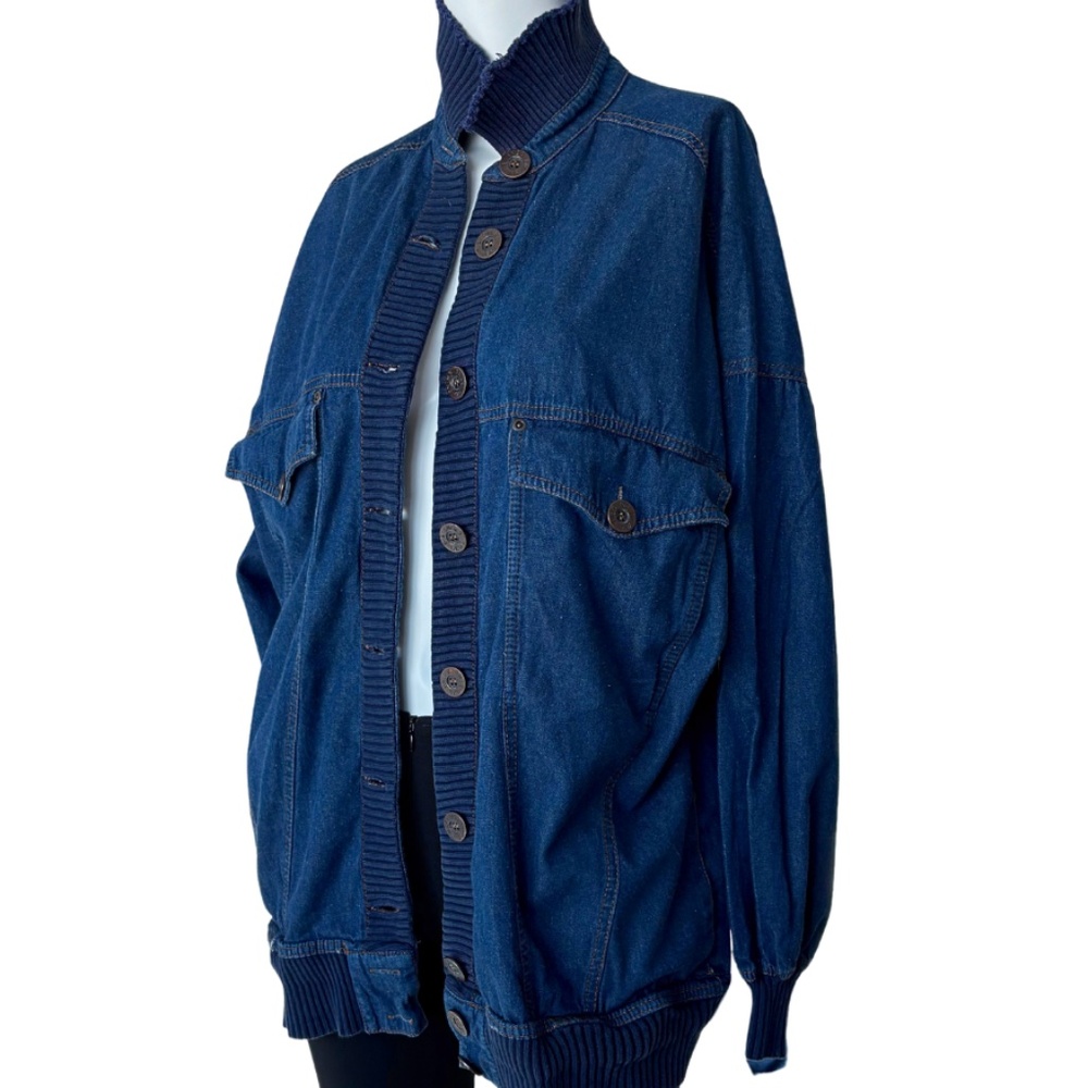 Collectible Vintage Gene Ewing BIS Denim Bomber Jacket | Oversized Unisex - Picture 3 of 11